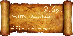 Pfeiffer Szilviusz névjegykártya